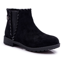 POPA Children's Black Boots Flat Heel Sicarro