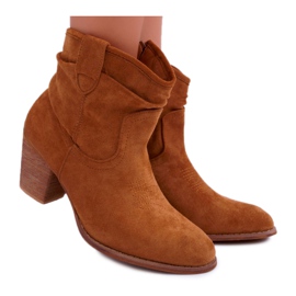Women's Boots On Heel Cowboy Camel Maverick brown