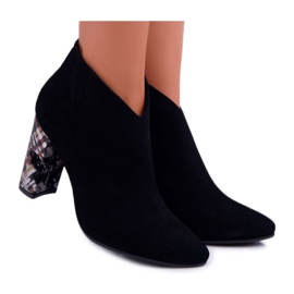 Black Elegant Suede Boots on a Pole Laura Messi 2047