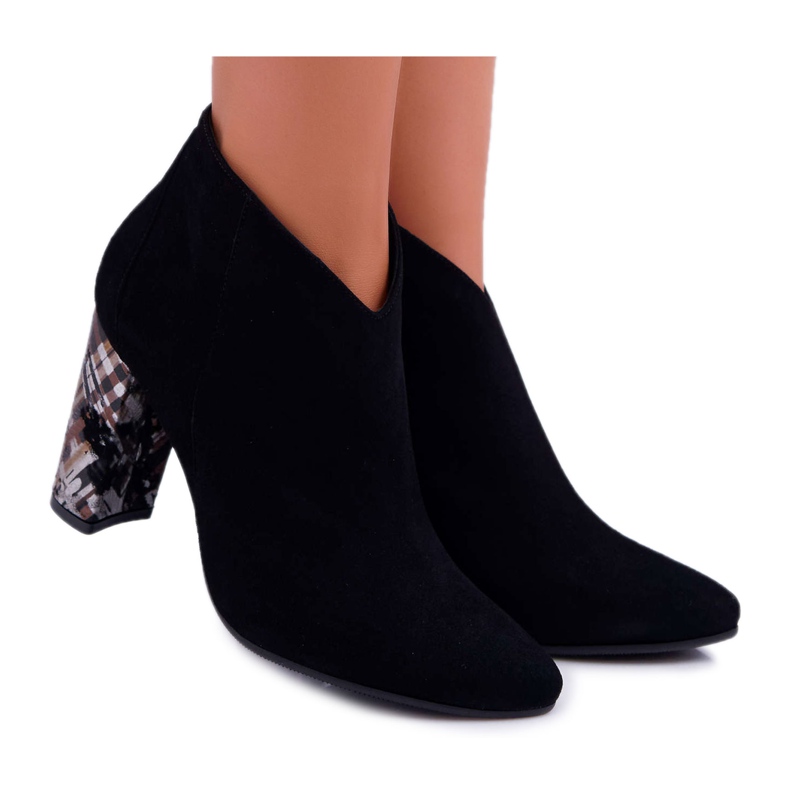 Black Elegant Suede Boots on a Pole Laura Messi 2047