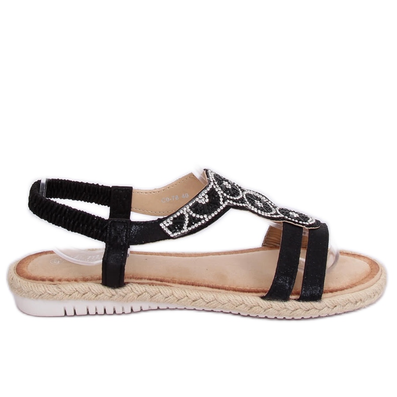 Black espadrilles sandals CO-78 Black