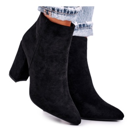 FW1 Women's boots on a heel Suede Black Sharks
