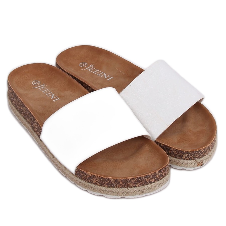 White espadrilles slippers 6130 White