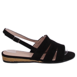 Black sandals espadrilles 9291 Negro