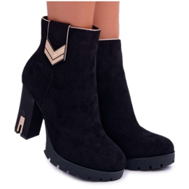 FE1 Women's Boots On Heel Warm Suede M319 Black Midway