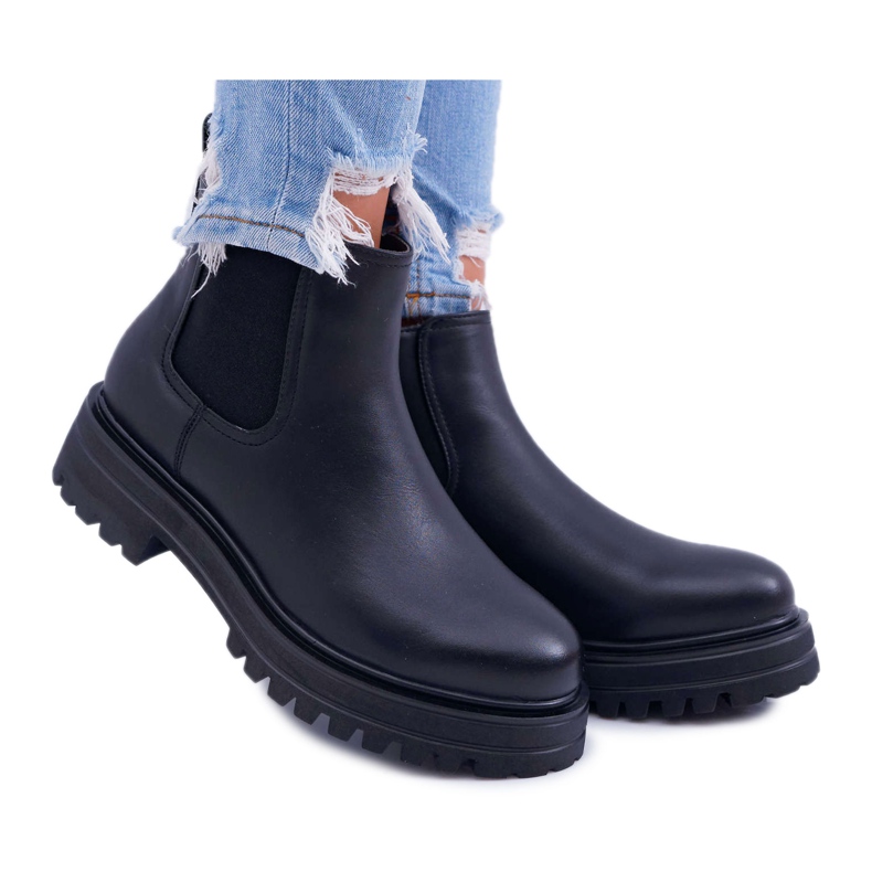 SEA Women's Boots On Flat Heel Warm Black Orion