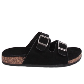 Black scholki slippers BL3100-SF Black