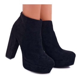 ADY Women's Boots on a Heel and Platform Suede Black Celinne