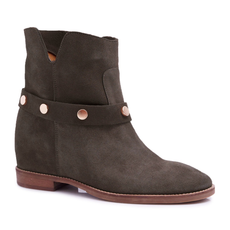 Women's Boots Laura Messi 1890 Suede leather Olive Darmah multicolored green