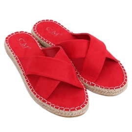 Red espadrilles slippers 499-35 Red