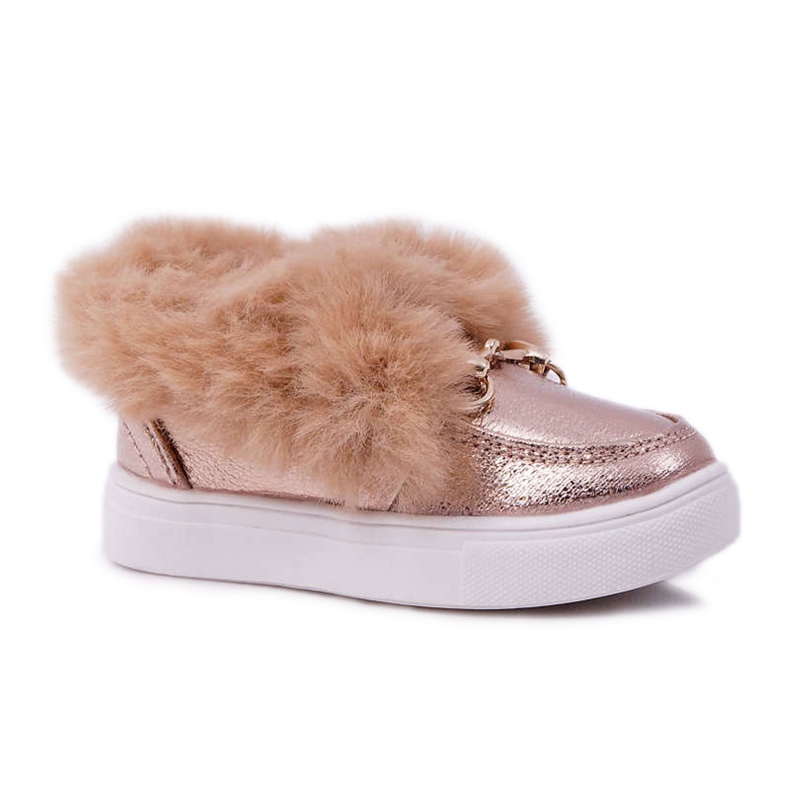 Children's Sneakers With Fur Warm Champagne Grendy golden