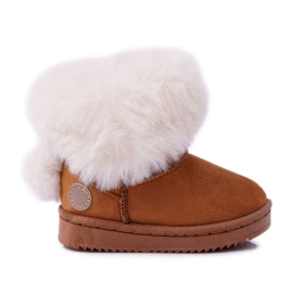 FRROCK Children's Snow Boots with Fur Camel Kiks brown