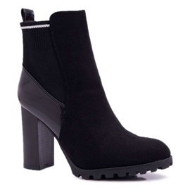 FRERY Women's boots on a heel Suede Black Fenem