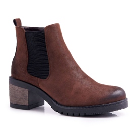 Women's Boots On High Heel Sergio Leone Brown BT702 Women's Boots On High Heel Sergio Leone Brown BT702