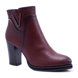 Women's Boots On High Heel Sergio Leone Burgundy BT537 red