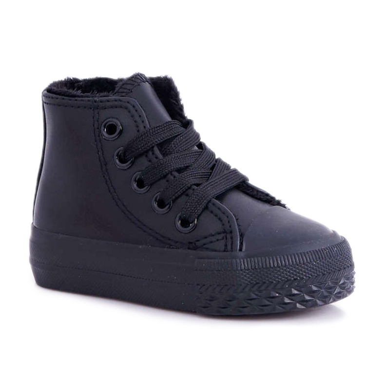 FRROCK Black Filemon Children's High Warmed Sneakers