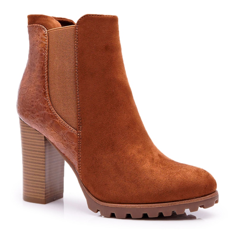 Women's Boots On High Heel Camel Mondego brown