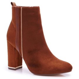 FE1 Women's Boots On High Heel Camel Domeno brown