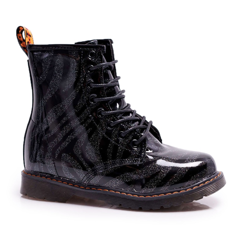 FRROCK Youth Boots Lacquered with a Zipper Black Omua