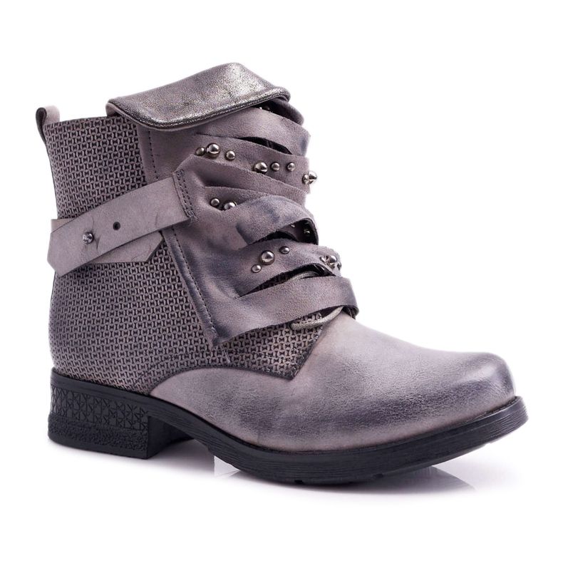 FG2 Women's Boots Flat Heel Warm Gray Debra grey