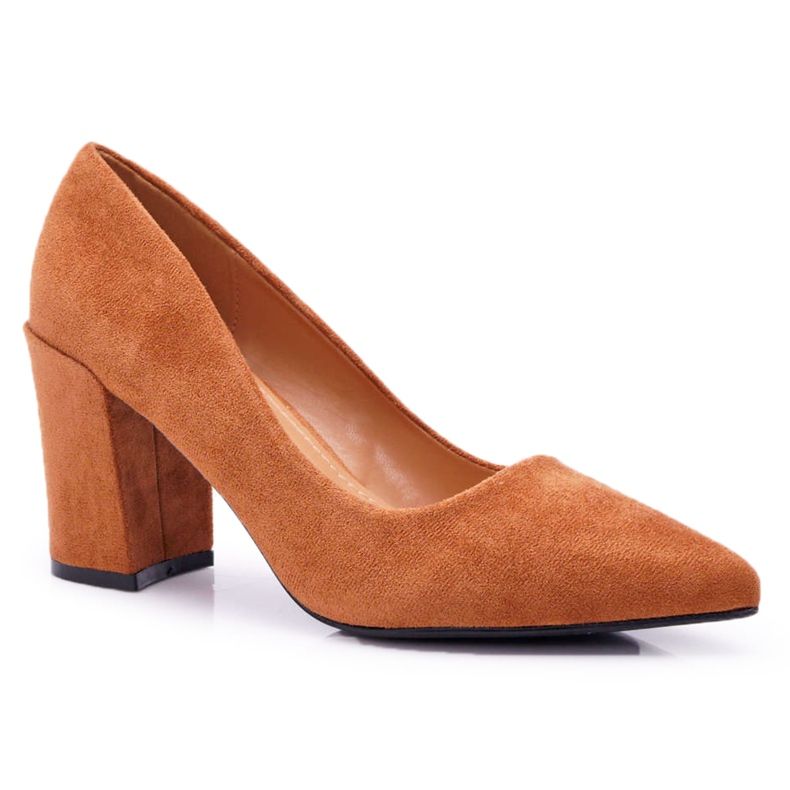FRJ Women's Pumps On Heel Suede Camel Femmini brown