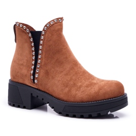 FRBS Women's Chelsea Boots With Cubic Zirconia Camel Sissy brown FRBS Women's Chelsea Boots With Cubic Zirconia Camel Sissy brown