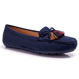 Women's Loafers Suede Navy Blue S.Barski A199 Mohabe