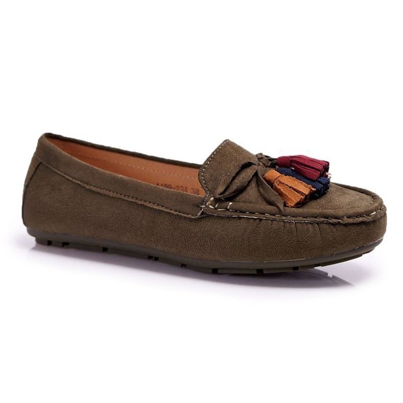 S.Barski Women's Loafers Suede Khaki S. Barski A199 Mohabe green