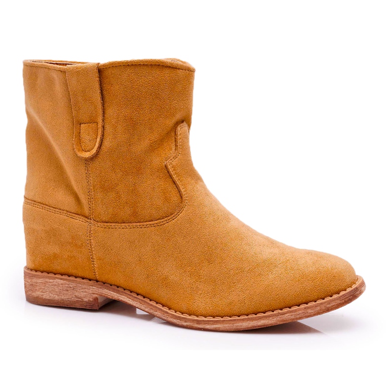 MSMG Women's Wedge Boots Camel Evana brown