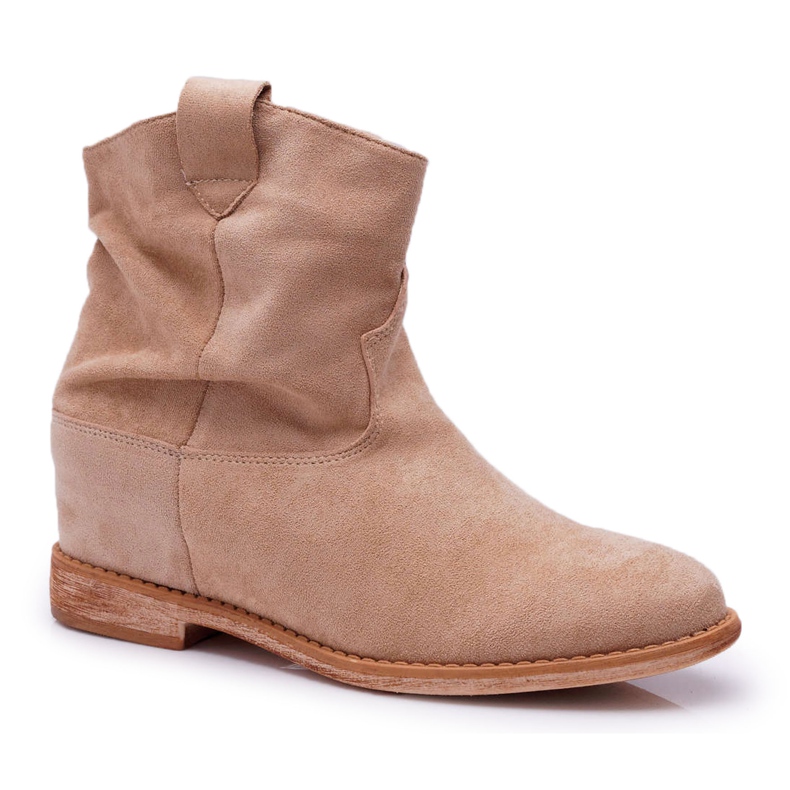 MSMG Women's Ankle Boots Beige Ellen