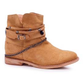 MSMG Women's Ankle Boots A3705 Camel Lucky brown