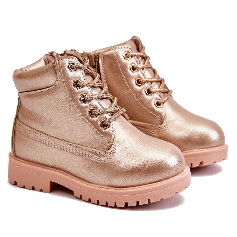 FRROCK Children's Trappers Warm Boots Champagne Dexter pink pink