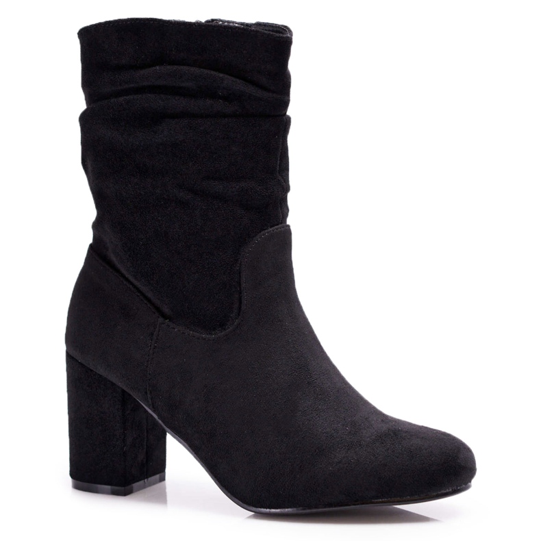 FRJ Women's Boots On Heel Suede Black Endless