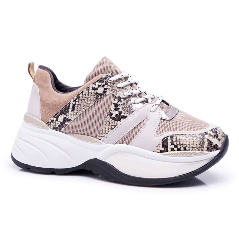 Women's Sport Shoes Beige Snake Skin Larey Women's Sport Shoes Beige Snake Skin Larey