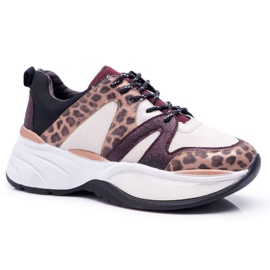 Women's Sport Shoes Burgundy Snake Skin Larey red