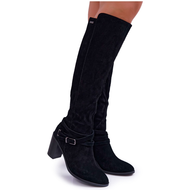 Women's Boots On Heel Suede Big Star EE274520 black
