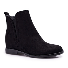 BUGO Women's Boots on a wedge Suede Black Tema