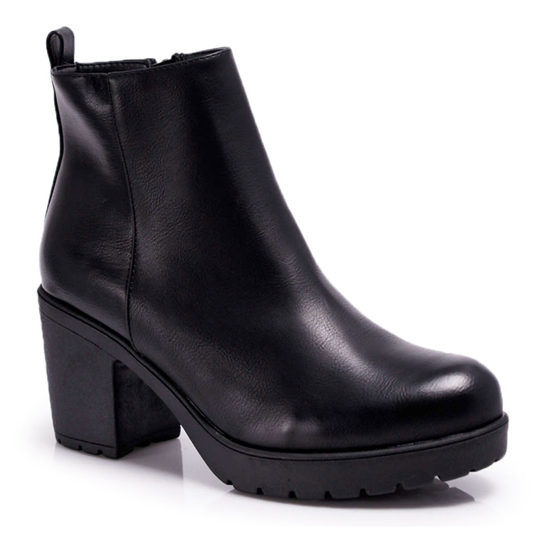 BUGO Women's Boots On Heel Black Veba