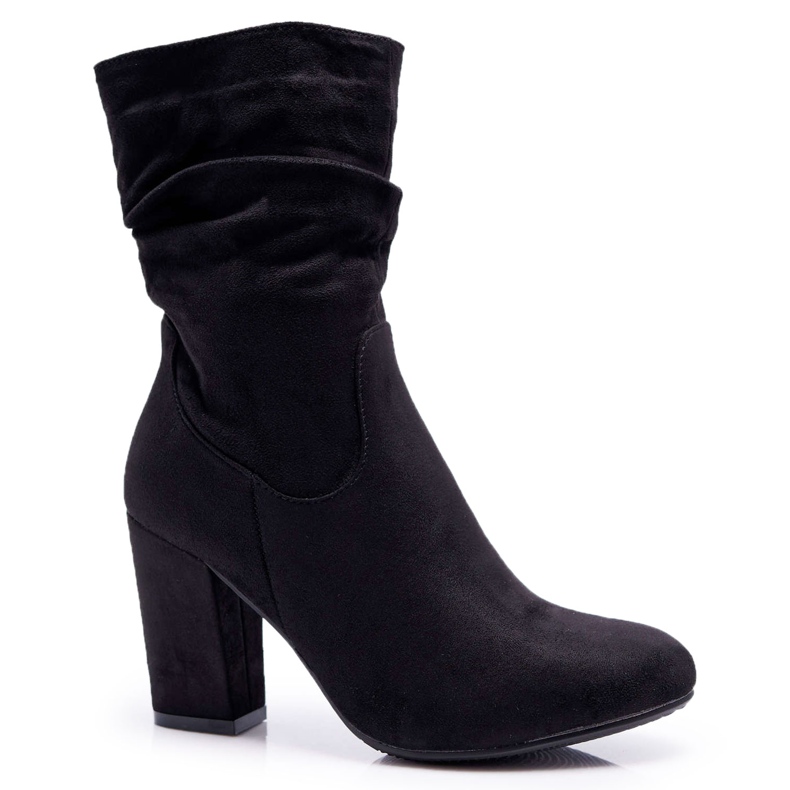 Women's Boots On High Heel Suede Black S.Barski 36-14