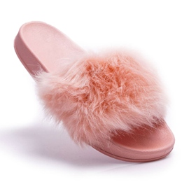 Women's Slippers With Fur Light Pink Fur