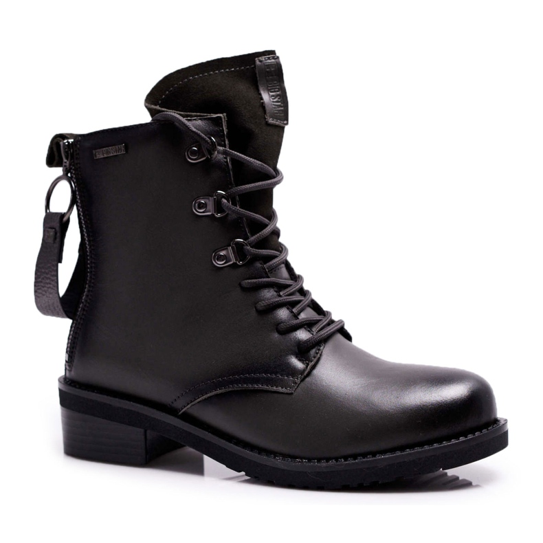Women's Boots Workers Big Star Leather Gray EE274507 grey