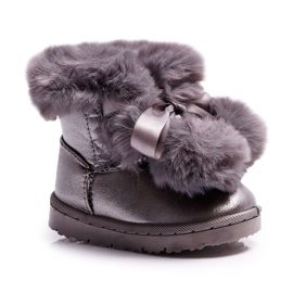 FRROCK Children's Warm Boots Dark Gray Snow Boots Roofy grey
