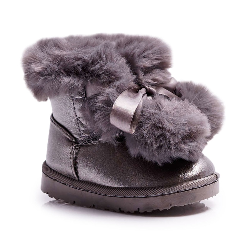 FRROCK Children's Warm Boots Dark Gray Snow Boots Roofy grey