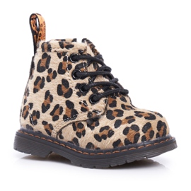 FRROCK Children's boots with a zipper leopard pattern Lilo brown multicolored
