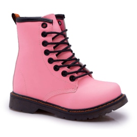 FRROCK Children's warm boots with a zipper, phosphorescent pink gabby