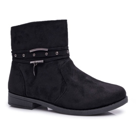 BUGO Women's Boots Flat Heel Warm Black Verte BUGO Women's Boots Flat Heel Warm Black Verte