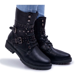 BUGO Women's Boots On A Flat Heel Black Emenbar BUGO Women's Boots On A Flat Heel Black Emenbar