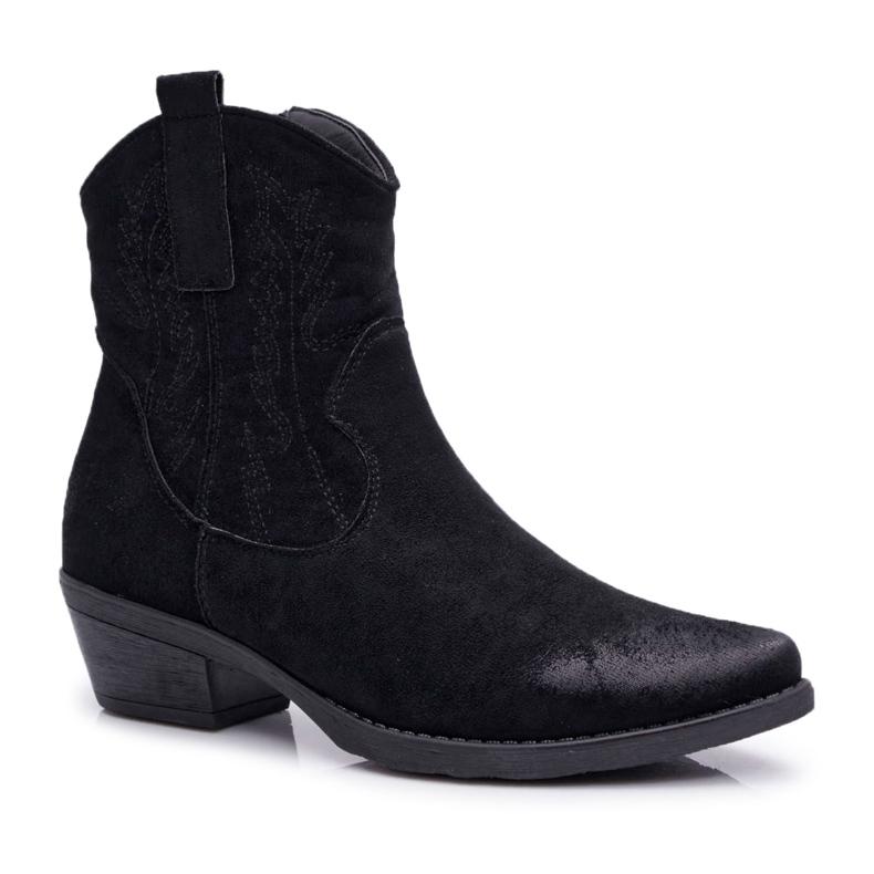 BUGO Women's Cowboy Boots Suede Black Ferders