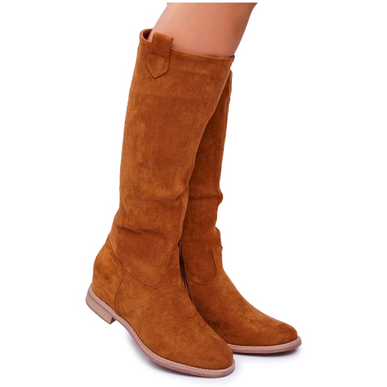 SEA Women's Suede Mid-Calf Boots Camel Temet brown