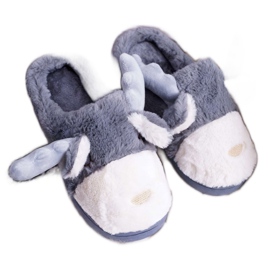 FRID Women's Slippers With Fur And Reindeer Gray Deff grey